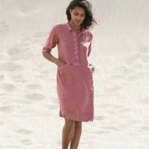 Poetry Linen Shirt Dress Pink w/ Pockets